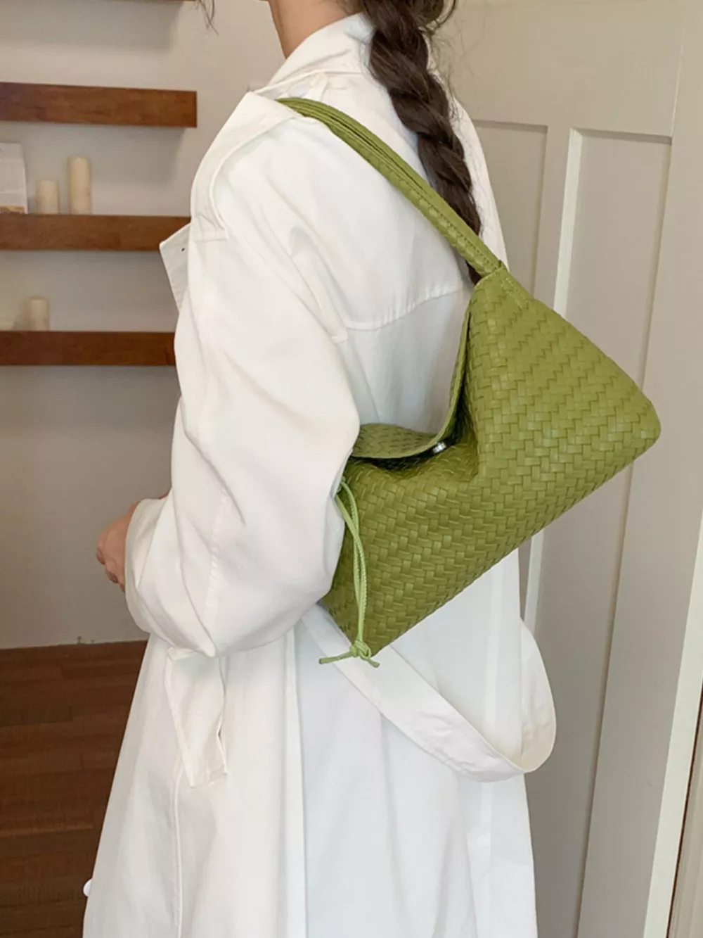 Woven Leather Shoulder Bag, image 3