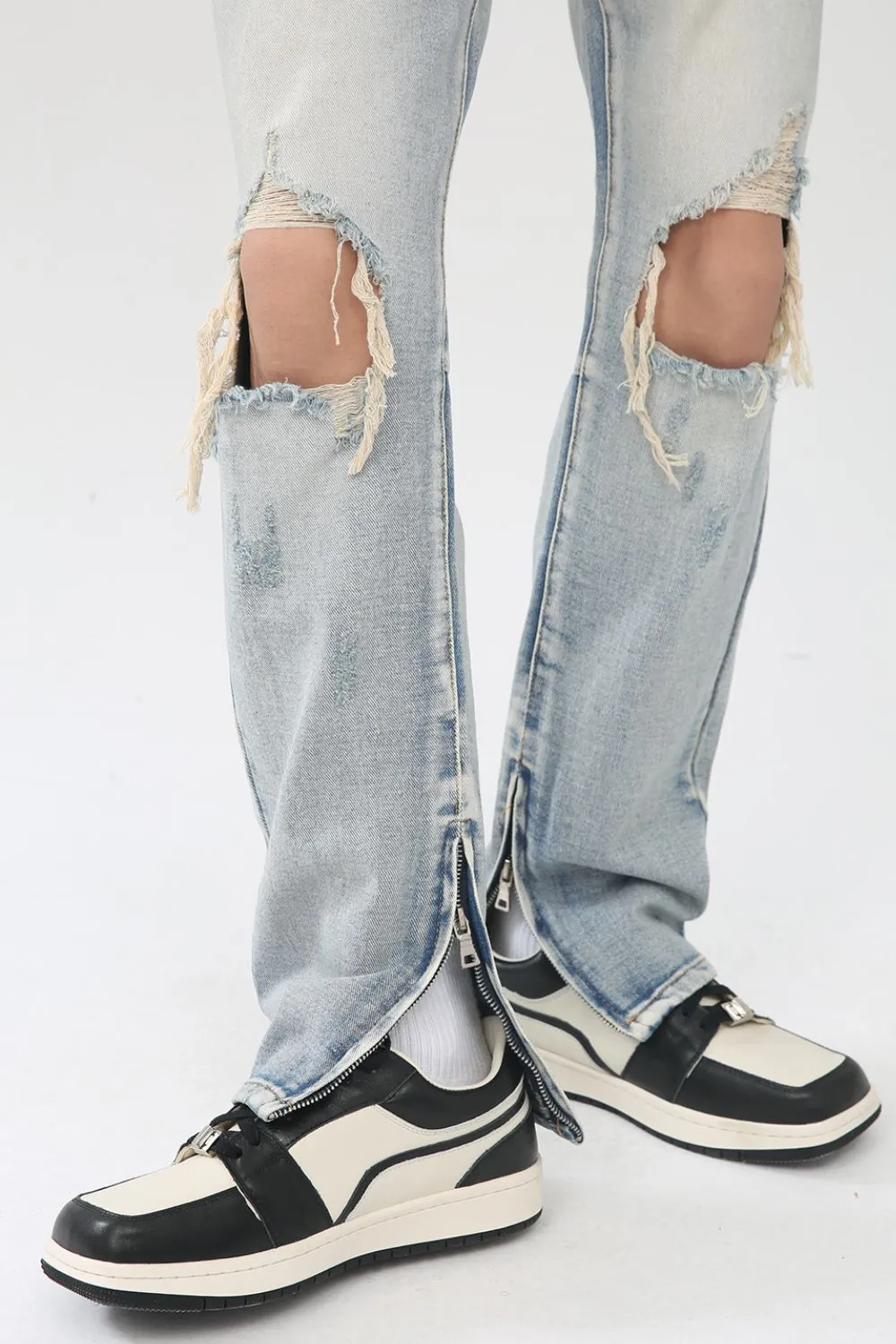 Men's Distressed Slit Jeans, image 4