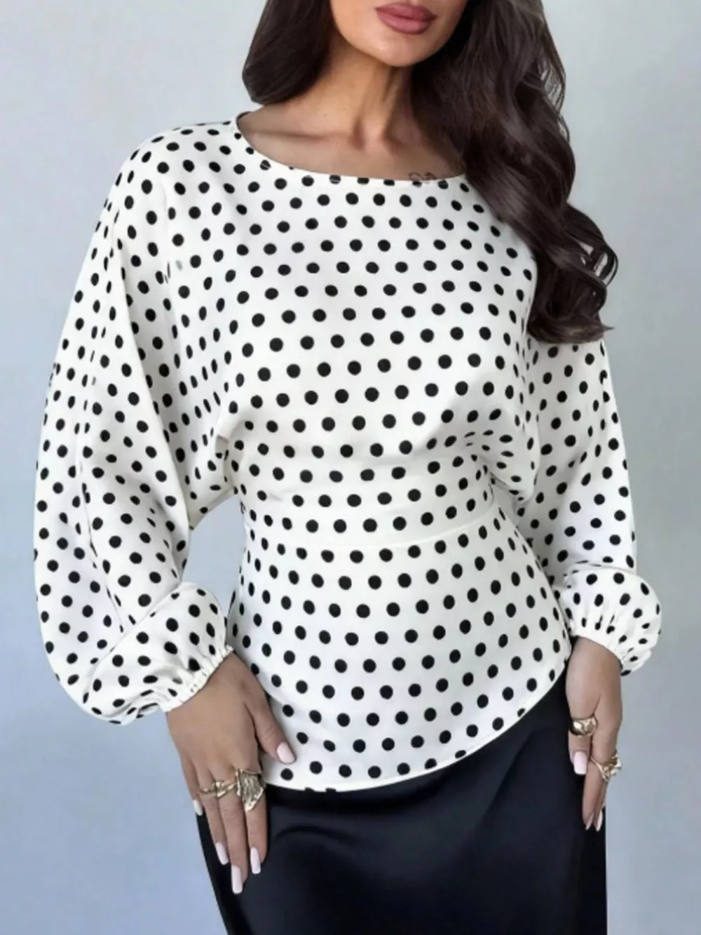Back Tie Long Sleeve Blouse, image 2