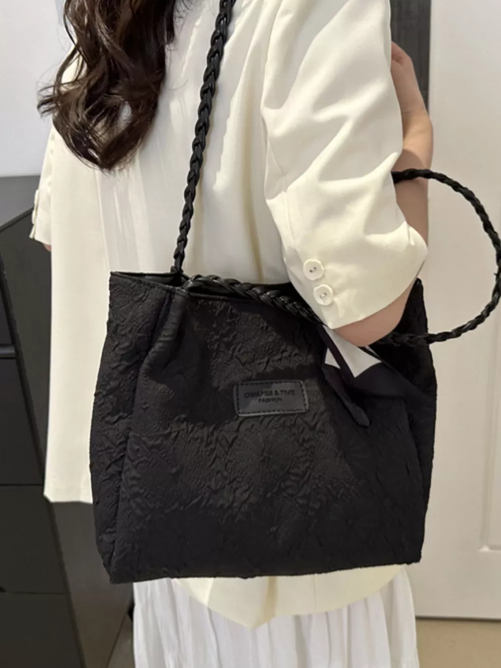 Braided Handle Tote Bag, image 10