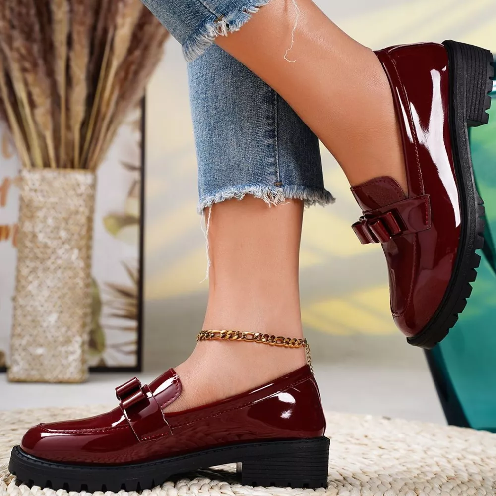 Round Toe Bow Loafers, image 11