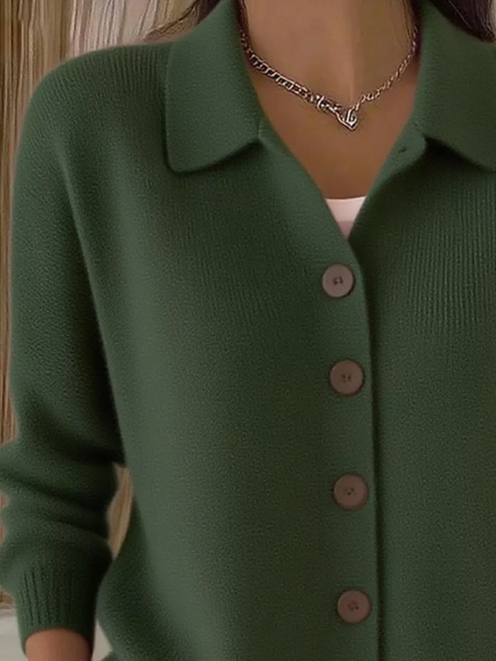 Full Size Button-Down Knit Cardigan Plus Size, image 10