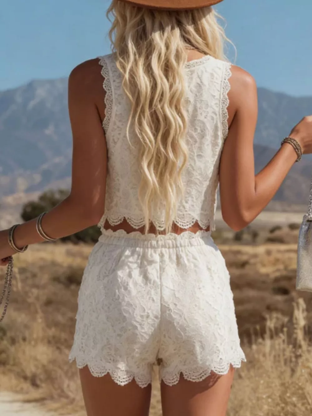 Lace Crop Cami and Shorts Two-Piece Set, image 5