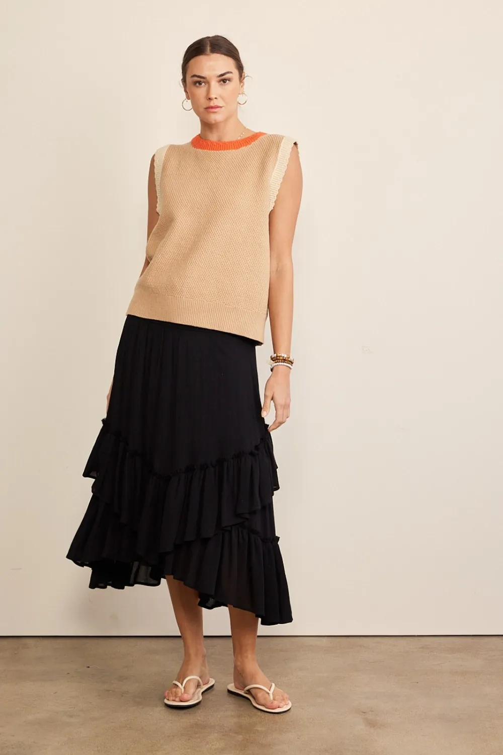 Contrast Round Neck Sweater Vest, image 4