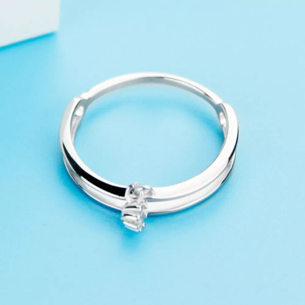 925 Sterling Silver Double Layered Ring, image 2