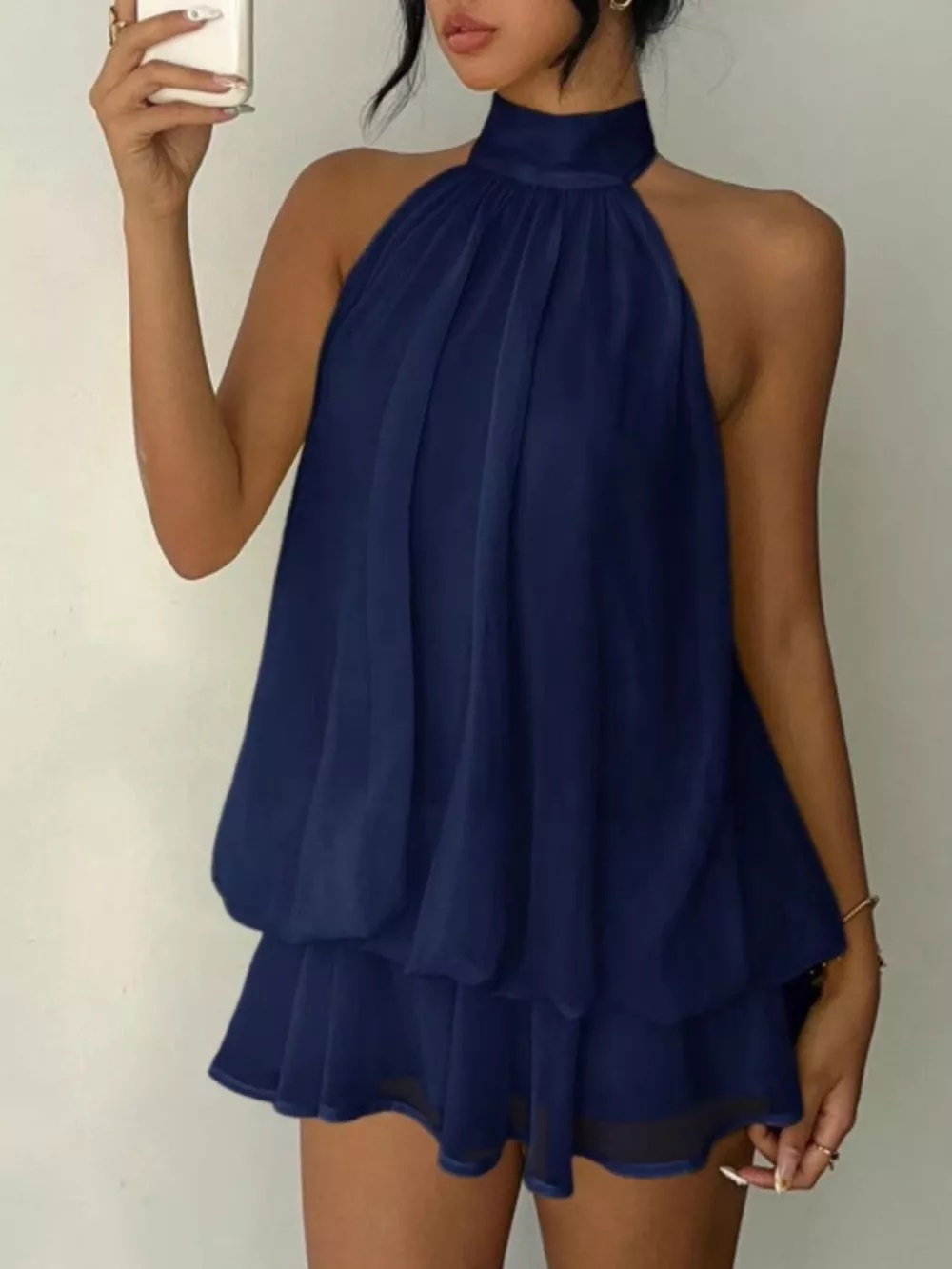 Halter Neck Layered Mini Dress, image 19