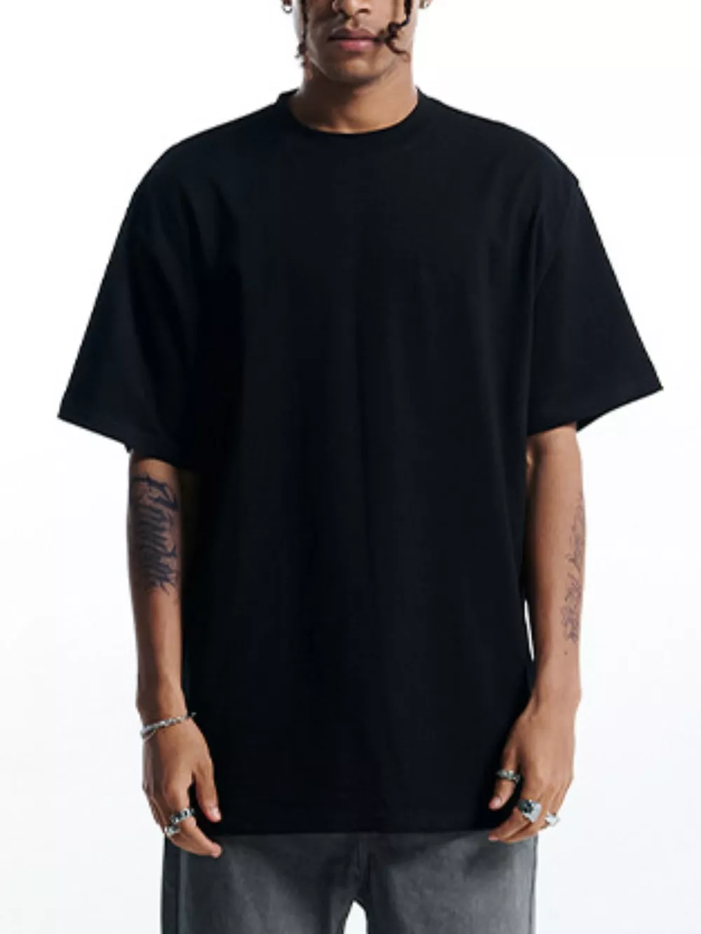 Men's Round Neck Oversized Cotton T-Shirt