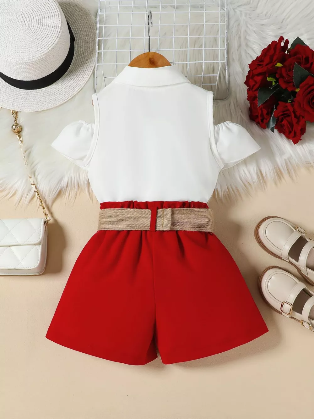 Children's Ruffle Cold Shoulder Top & Shorts Set, image 12