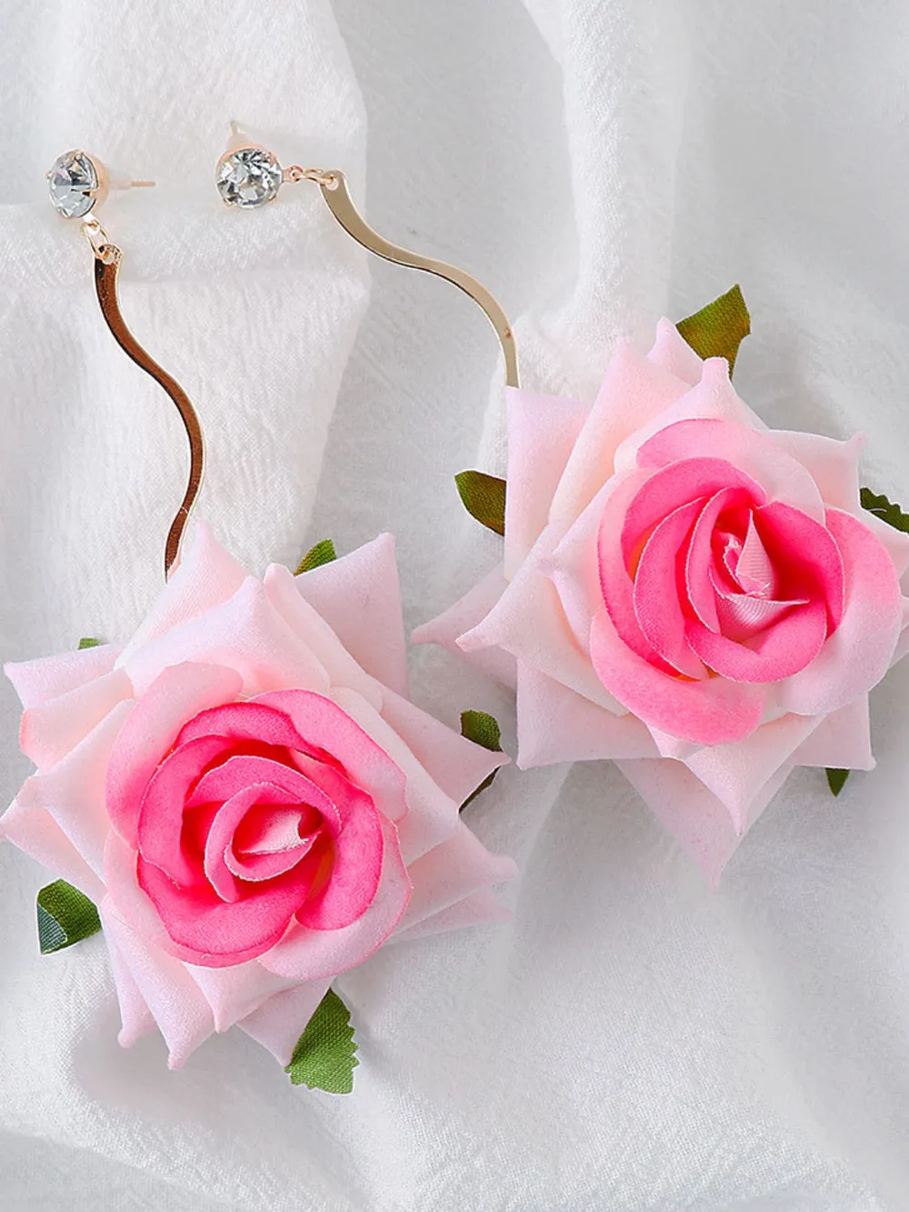 Alloy Rose Dangle Earrings, image 4