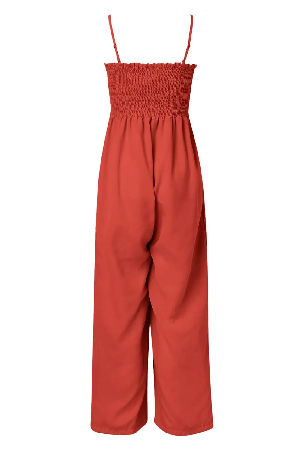 Smocked Spaghetti Strap Wide Leg Jumpsuit, image 4