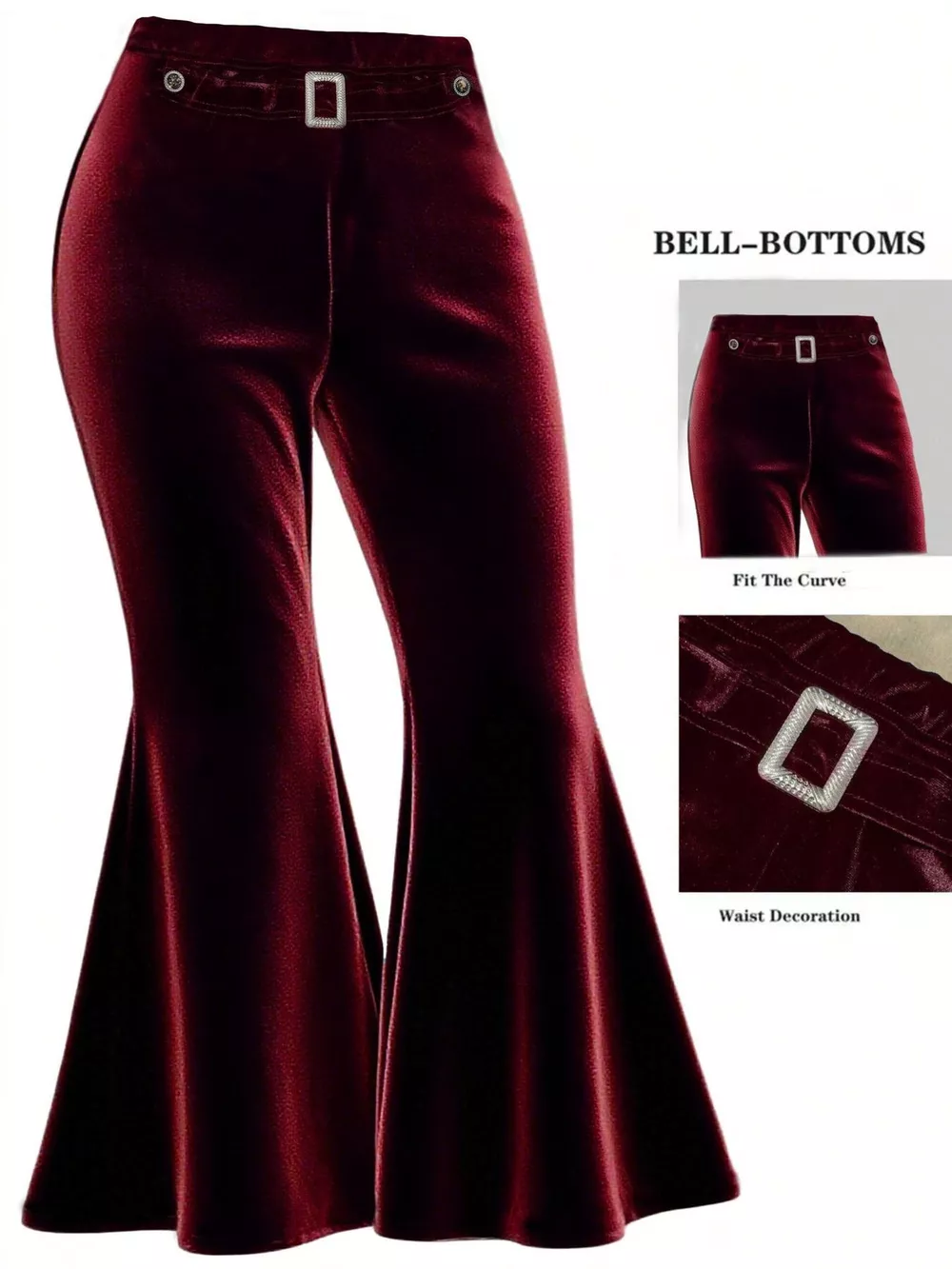 Plus Size Velvet Flared Pants, image 7