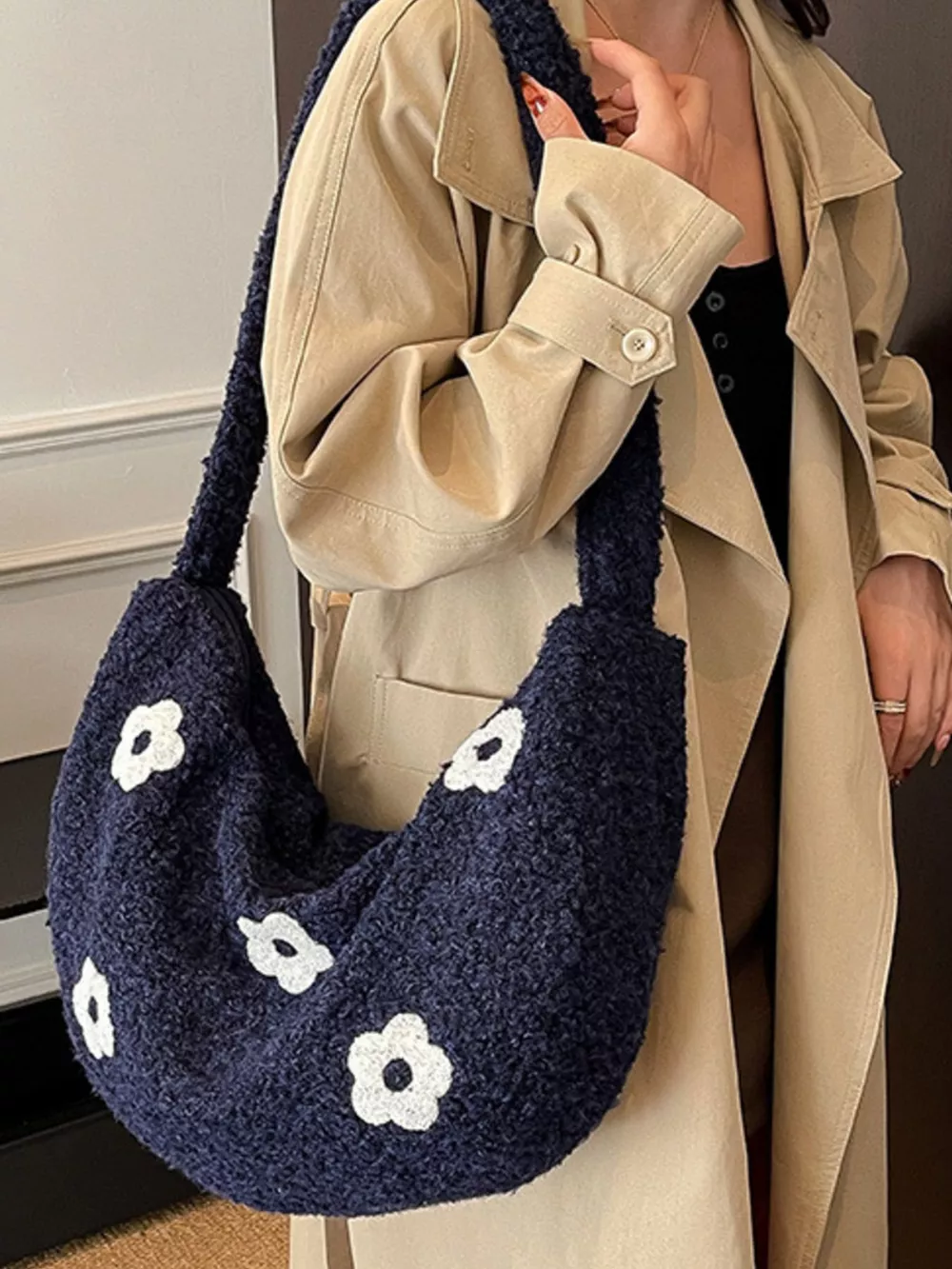 Floral Plush Crossbody Bag, image 5