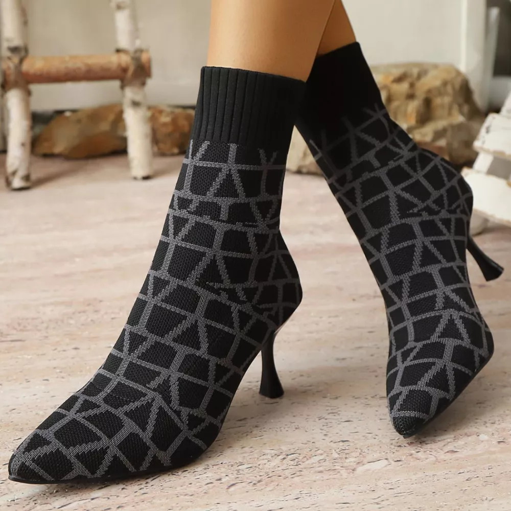 Point Toe Flared Heel Boots, image 4