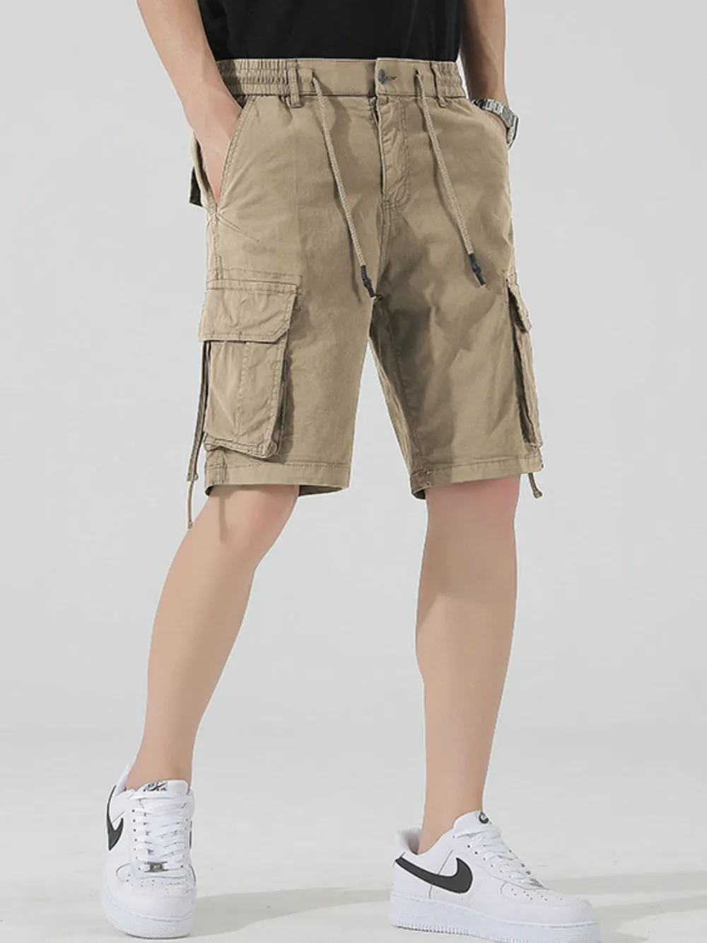 Men's Drawstring Cargo Shorts, image 4