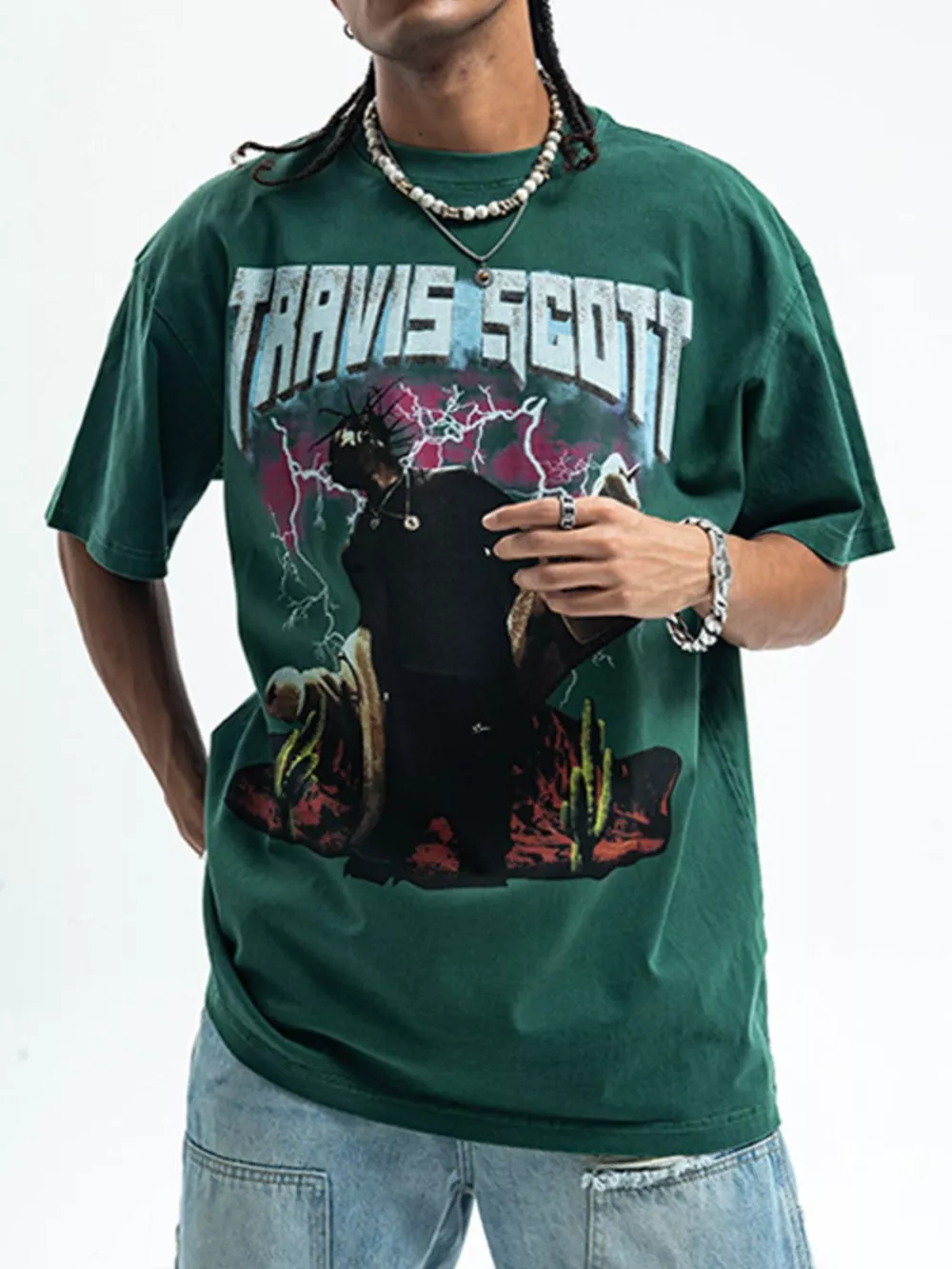 Men's Graphic Round Neck Short Sleeve T-Shirt, image 2