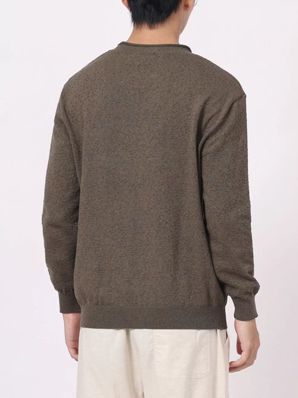 Men's Plus Size Textured Crew Neck Sweater, image 8