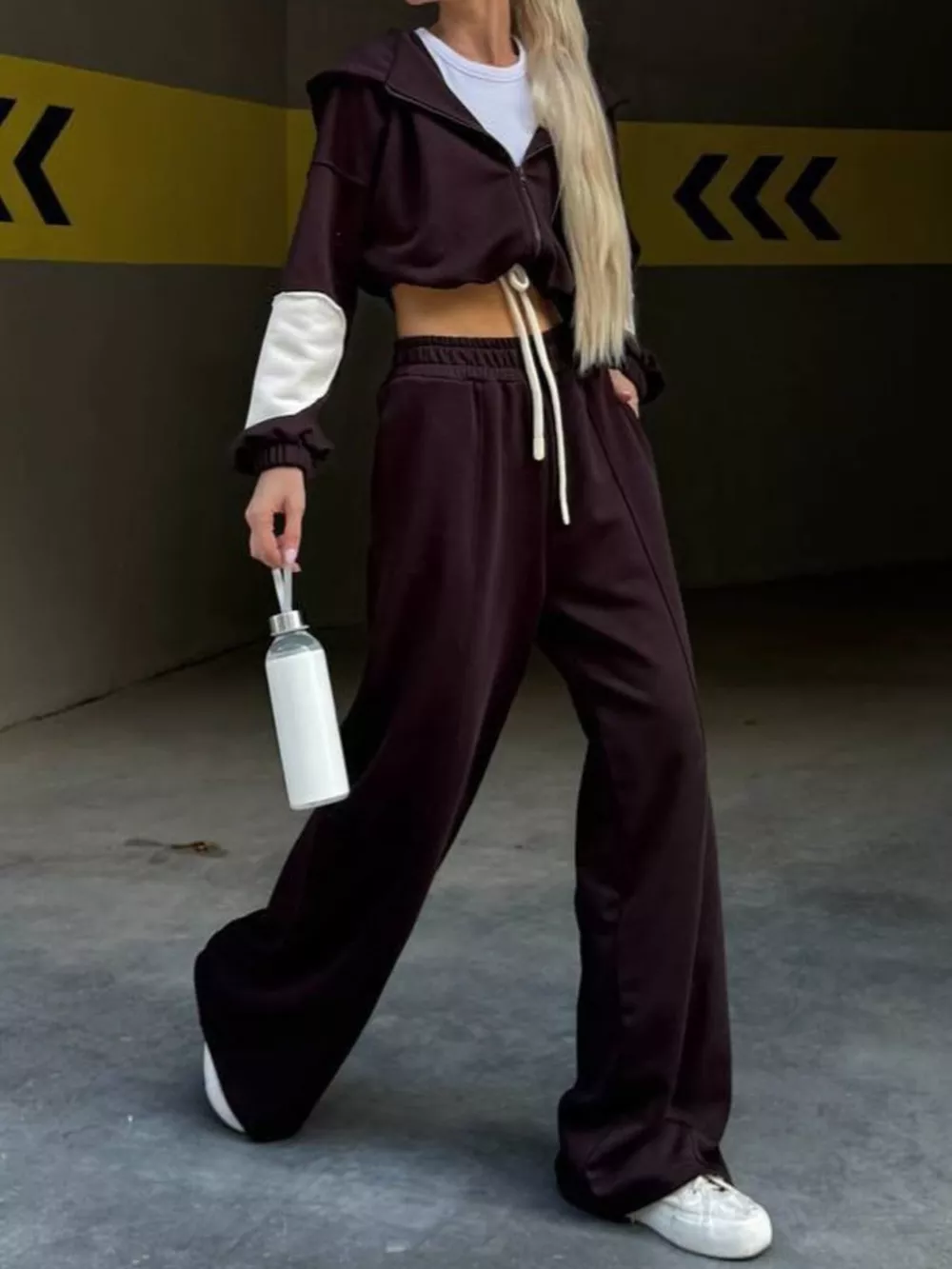 Zip Up Hoodie and Wide-Leg Pants Set, image 14