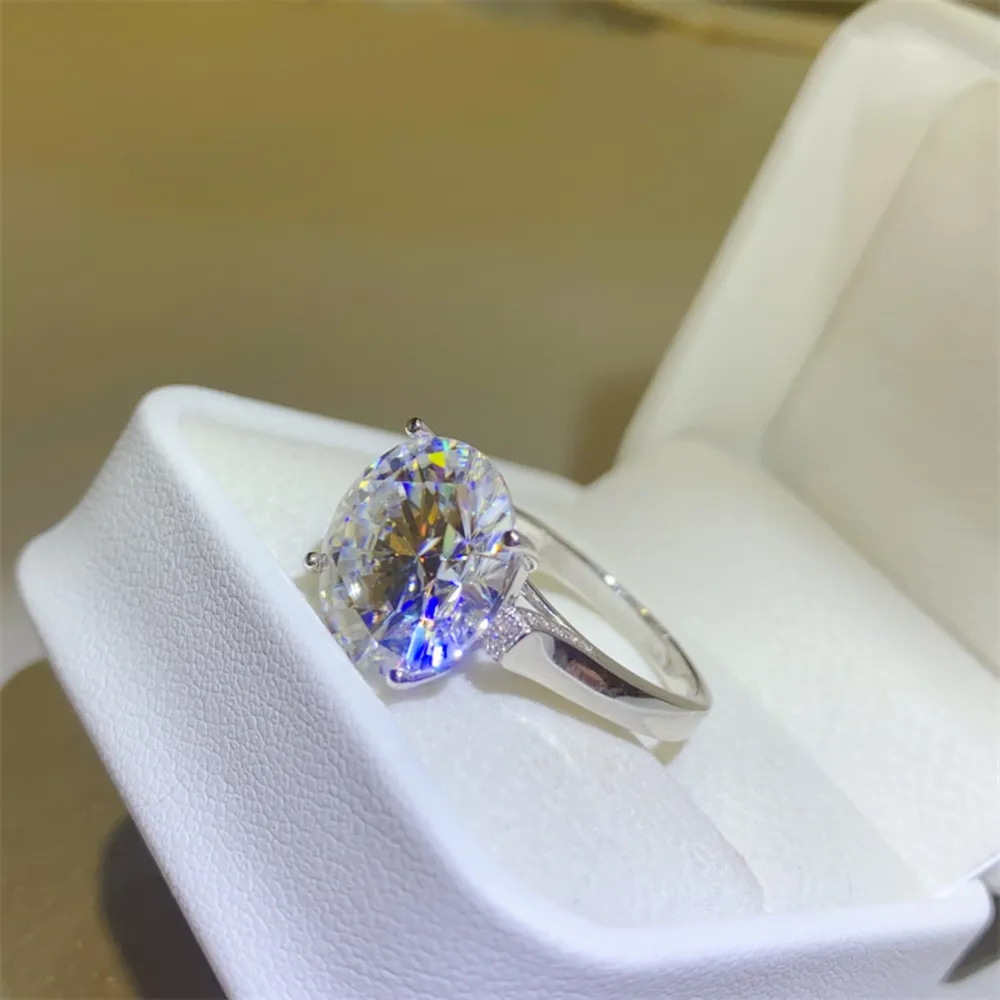 10 Carat Moissanite 925 Sterling Silver Ring, image 4