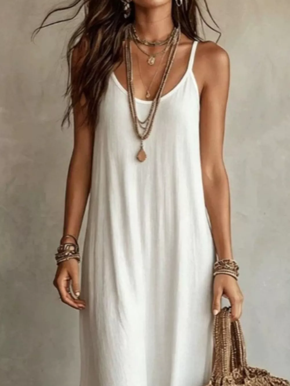 Full Size Scoop Neck Spaghetti Strap Maxi Dress Plus Size, image 5
