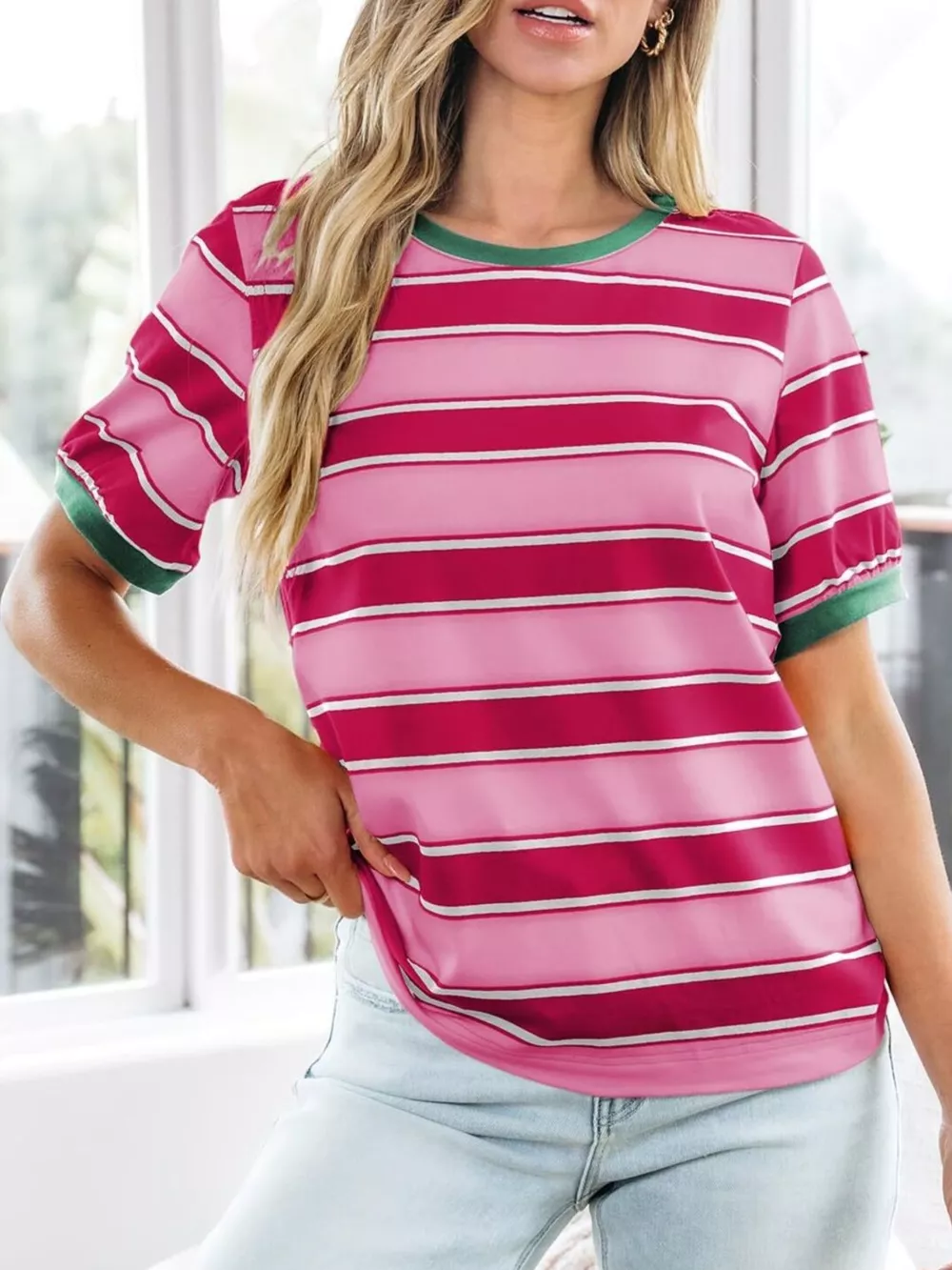 Striped Crew Neck T-Shirt, image 15