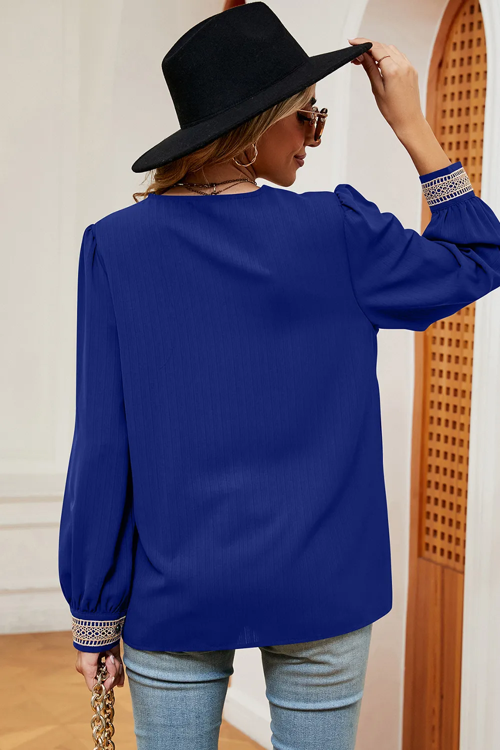 V-Neck Long Sleeve T-Shirt, image 7