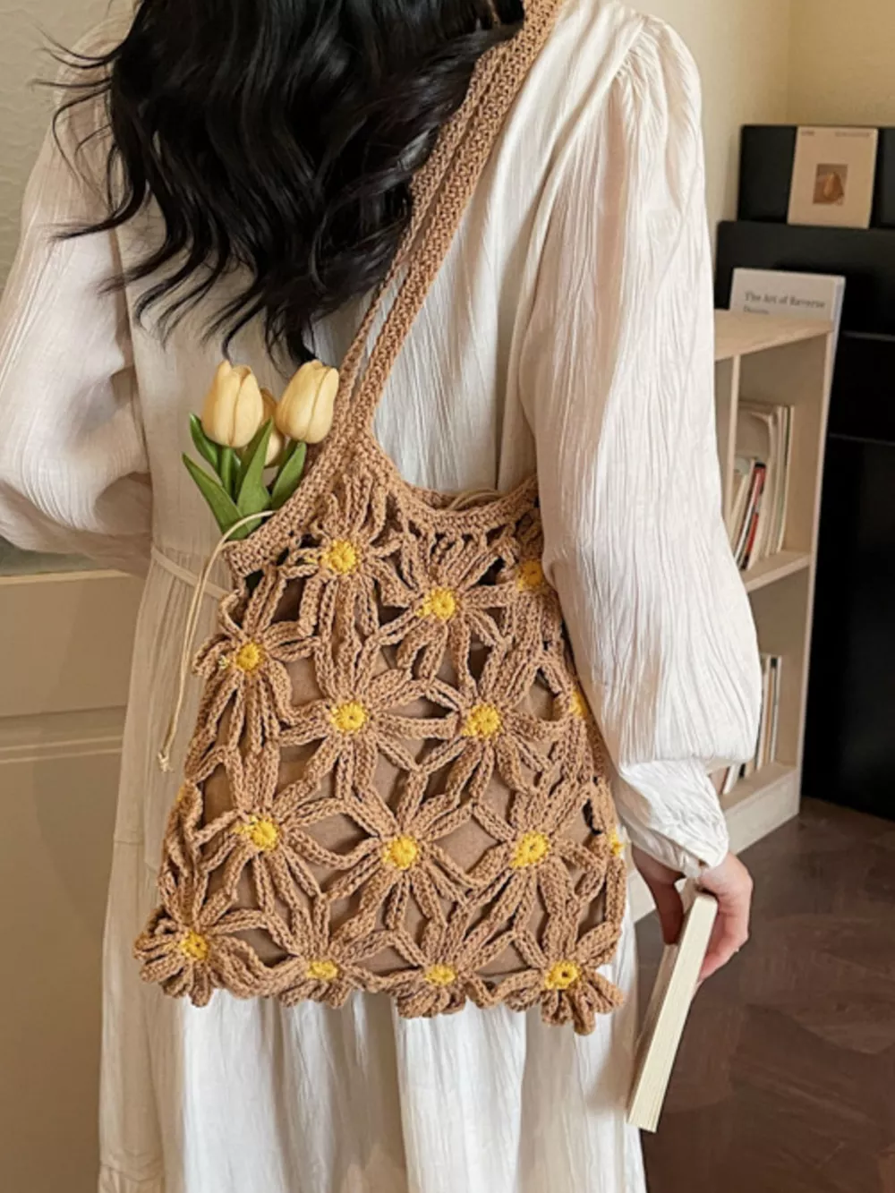 Crochet Daisy Shoulder Bag, image 4