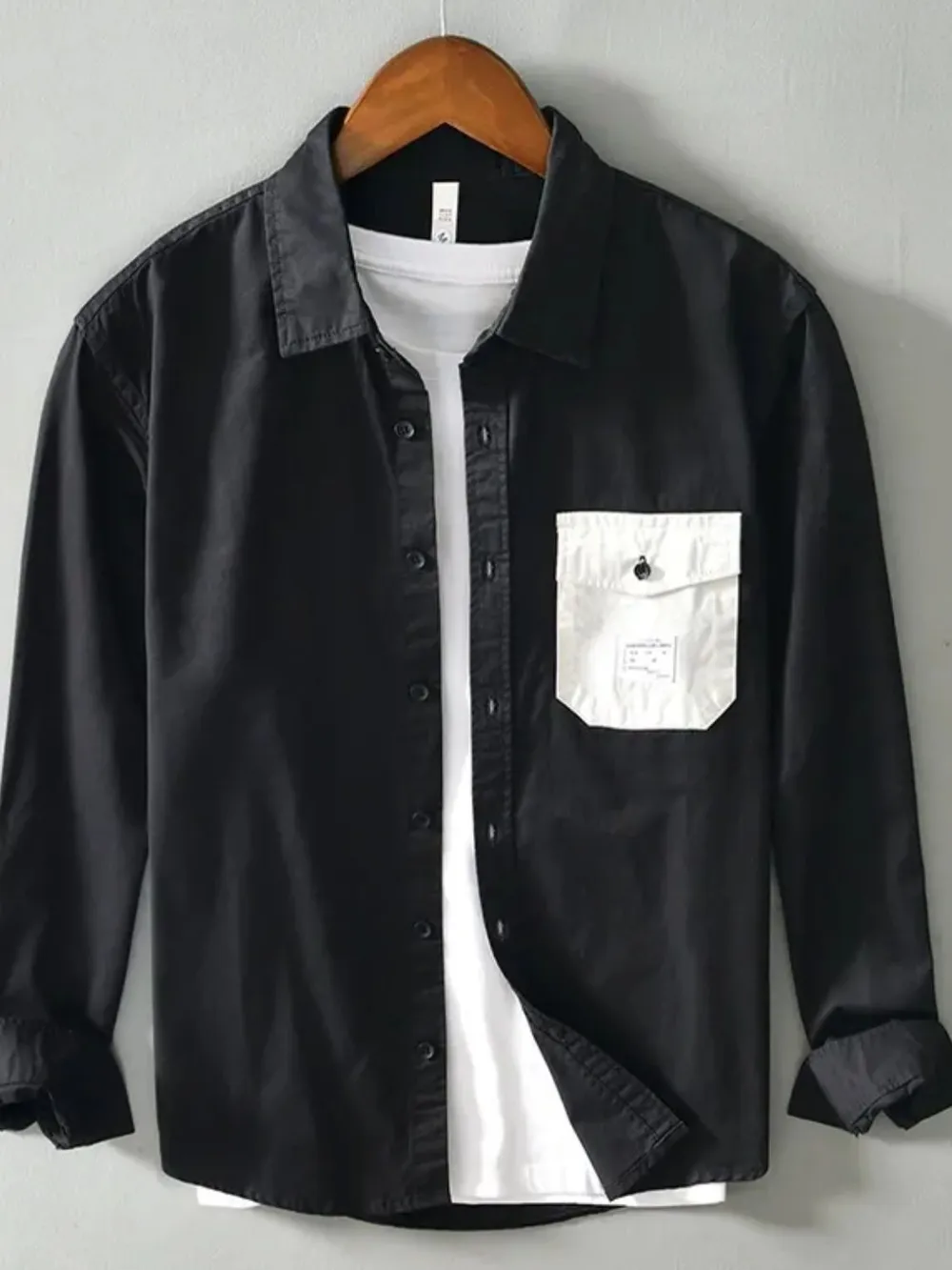 Men's Plus Size Button Up Long Sleeve Shirt, image 3