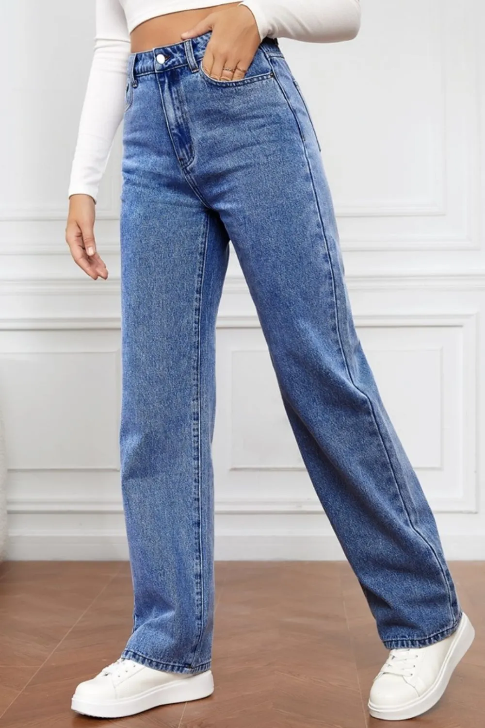 High Waist Straight Jeans, image 3