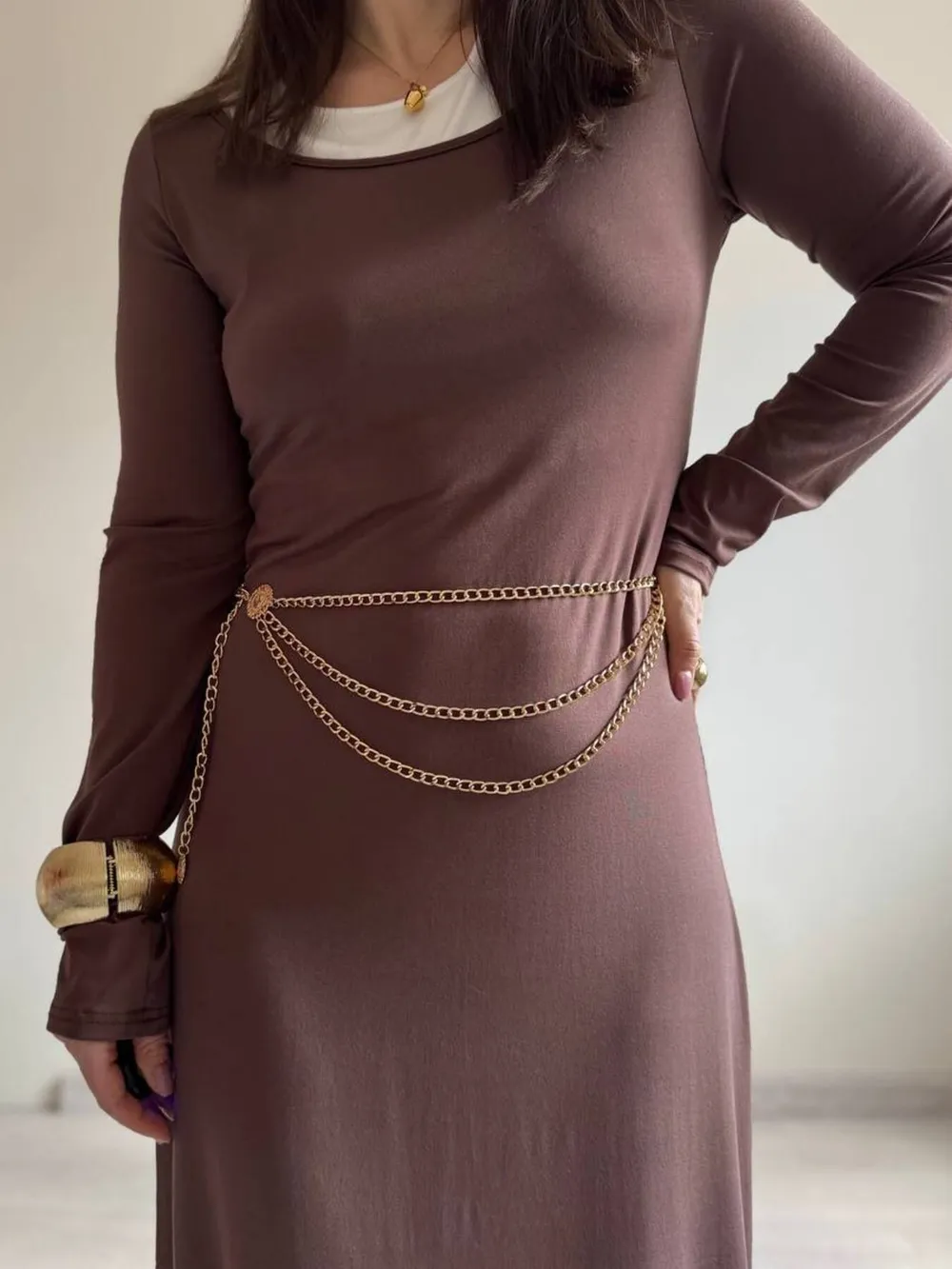 Contrast Long Sleeve Maxi Dress, image 13