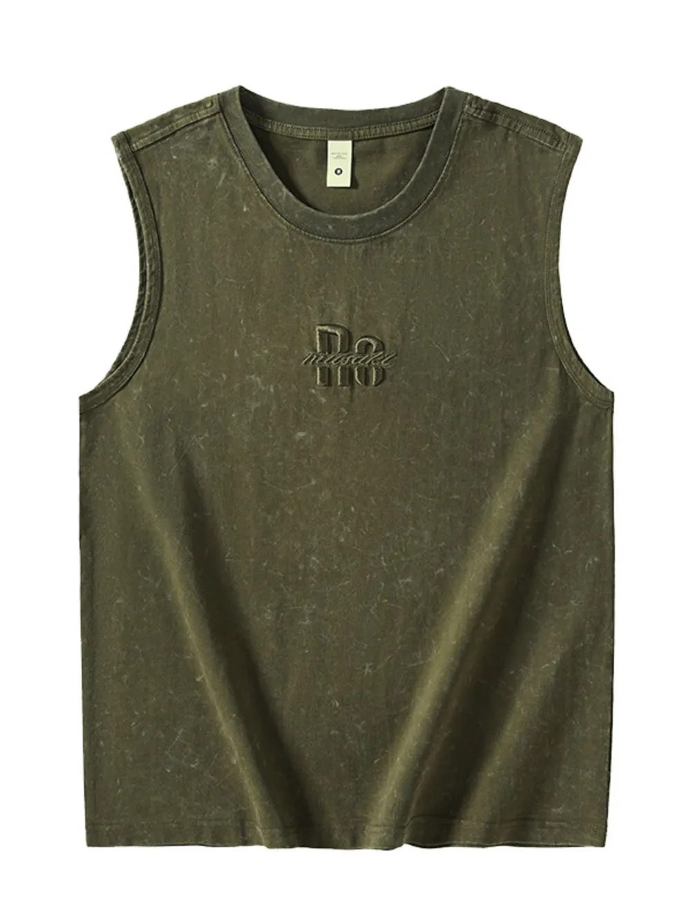 Men's Plus Size Washed Distressed Texture Sleeveless Tank, image 11