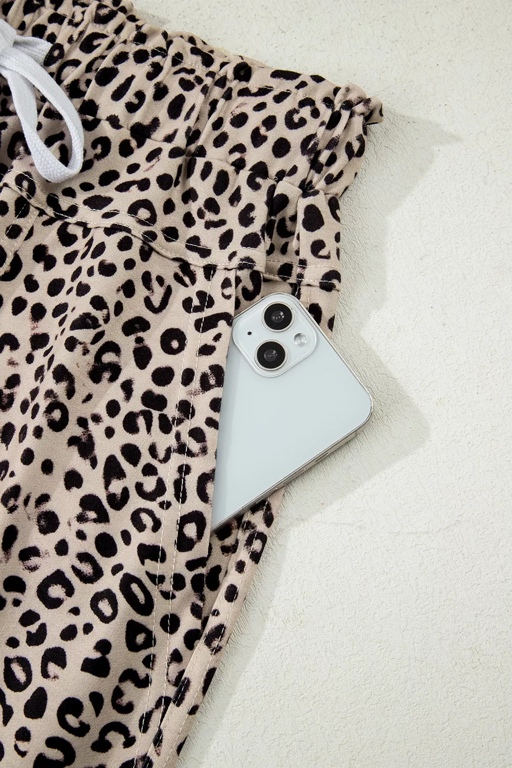 Leopard Print Wide-Leg Pants with Drawstring, image 14