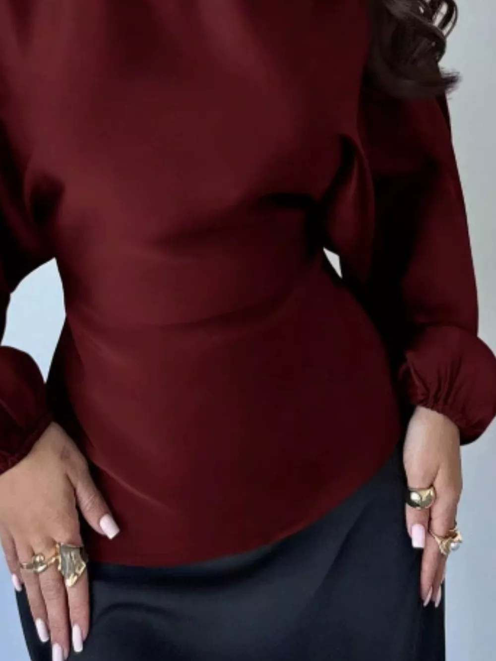 Back Tie Long Sleeve Blouse, image 12