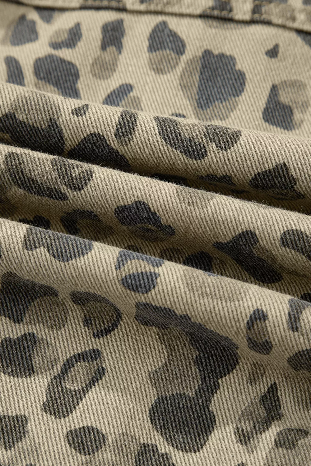 Leopard Print Seam Detail Button Down Denim Jacket, image 10
