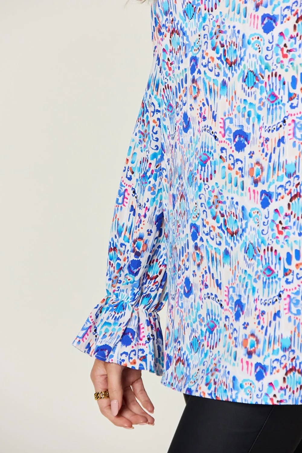 Full Size Printed Flounce Sleeve Blouse, image 5