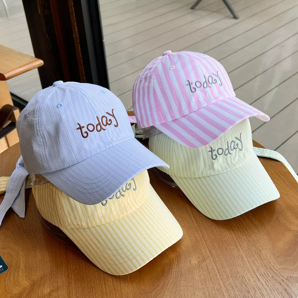 Striped Embroidered Baseball Cap, image 2