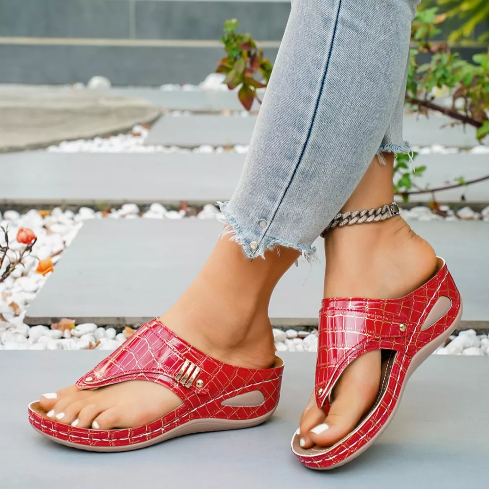 Toe Post Wedge Sandals, image 7