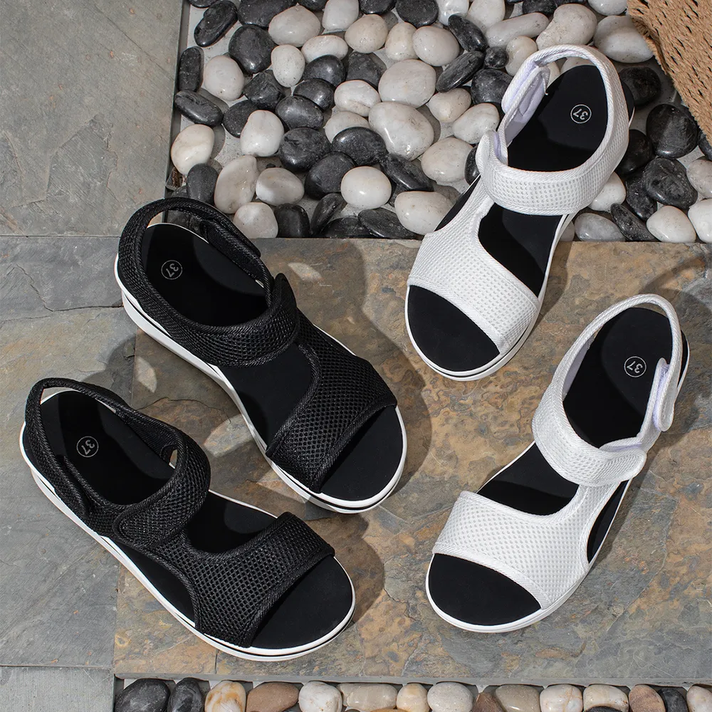 Mesh Open Toe Platform Sandals, image 3