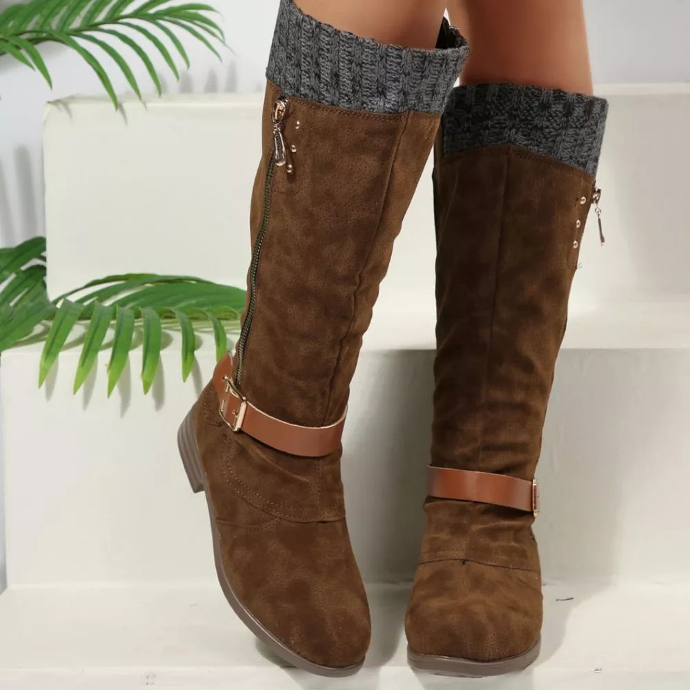Round Toe Block Heels Boots, image 28