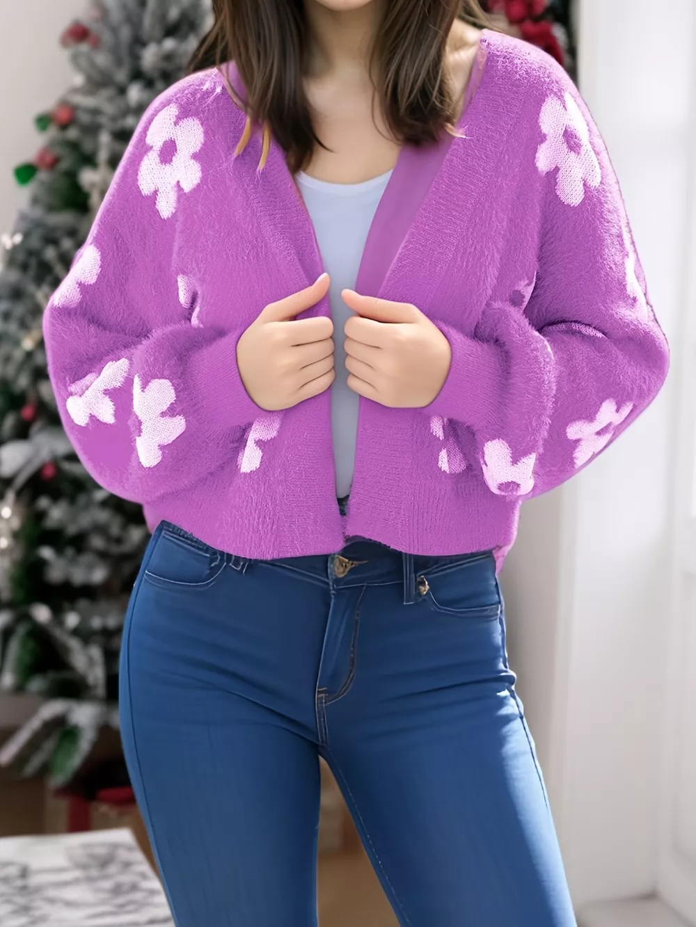 Floral Open Front Cardigan, image 14