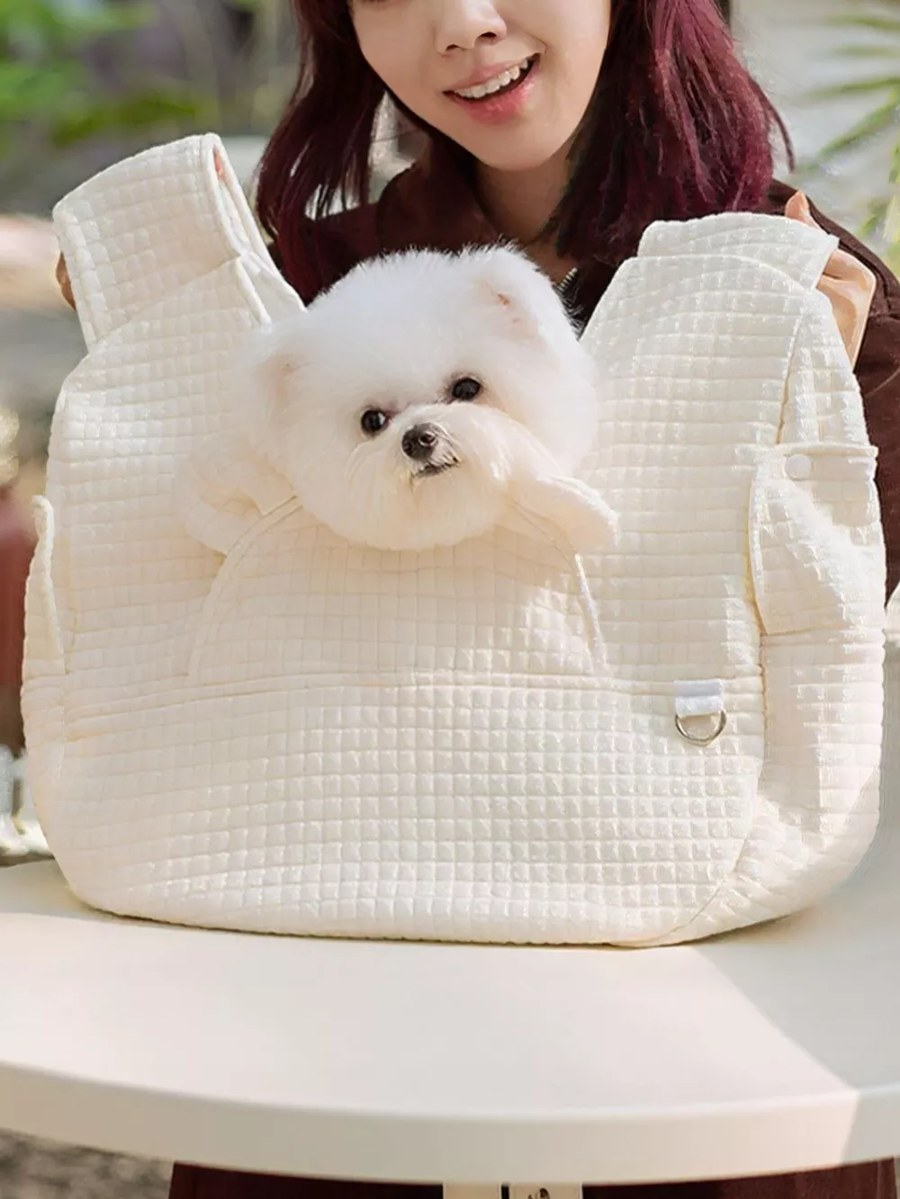 Comfortable Quilted Pet Carrier Sling Bag, image 9