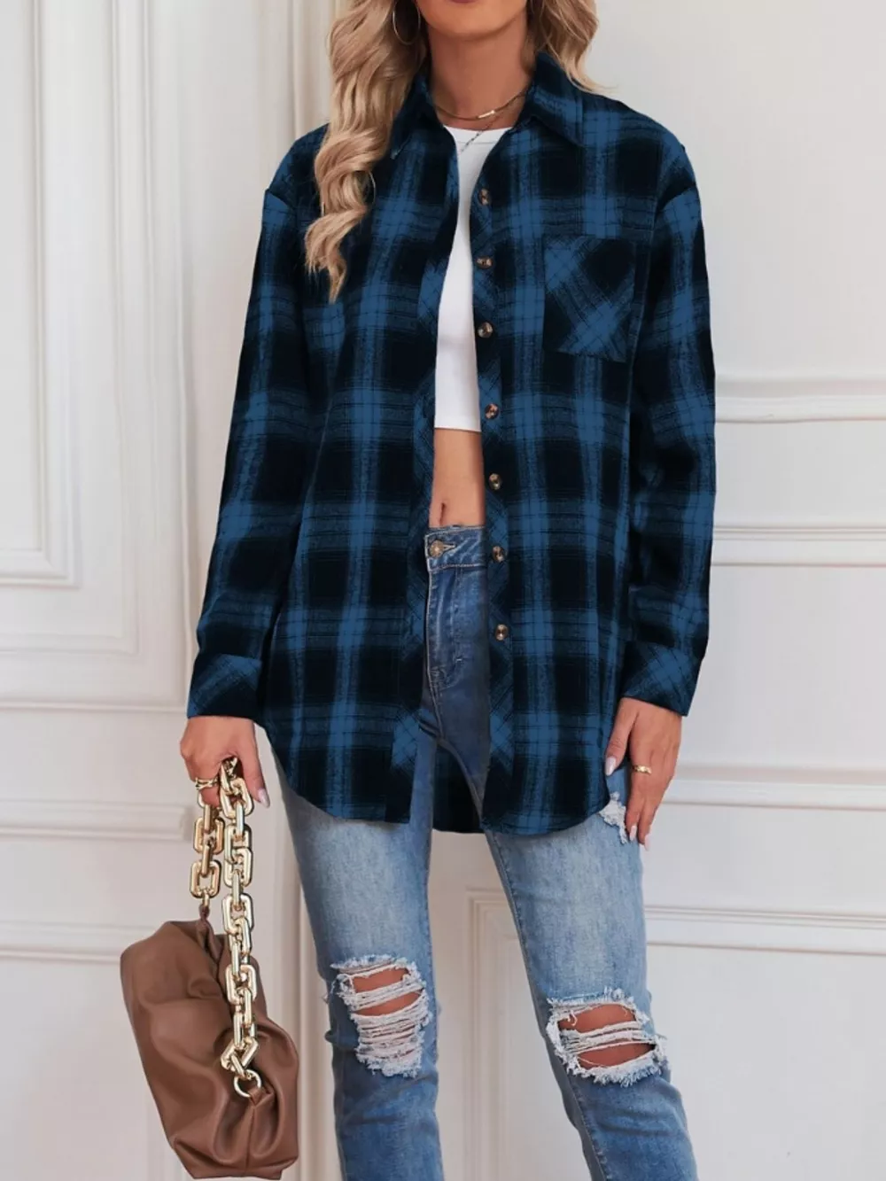 Casual Plaid Button Up Shirt, image 20