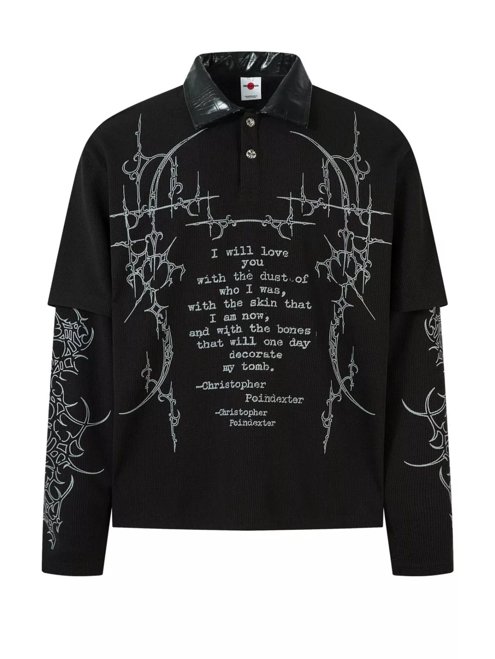 Men's Printed Polo Collar Long Sleeve Top