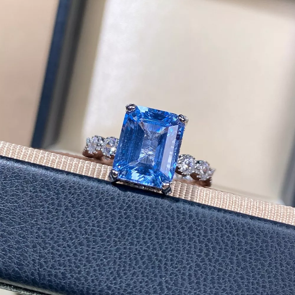 925 Sterling Silver Zircon Geometric Ring, image 3