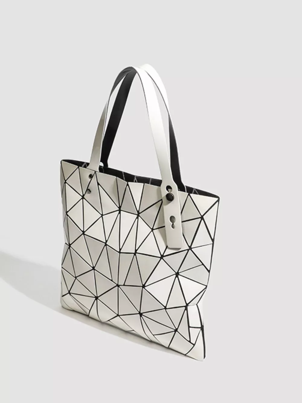 Geometric Glossy Paneled Handbag, image 9