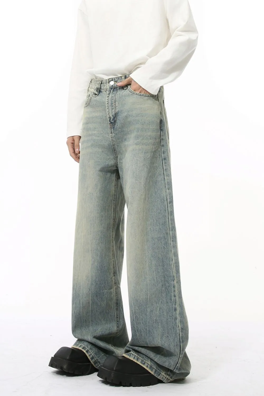 Wide Leg Jeans with Pockets, image 3