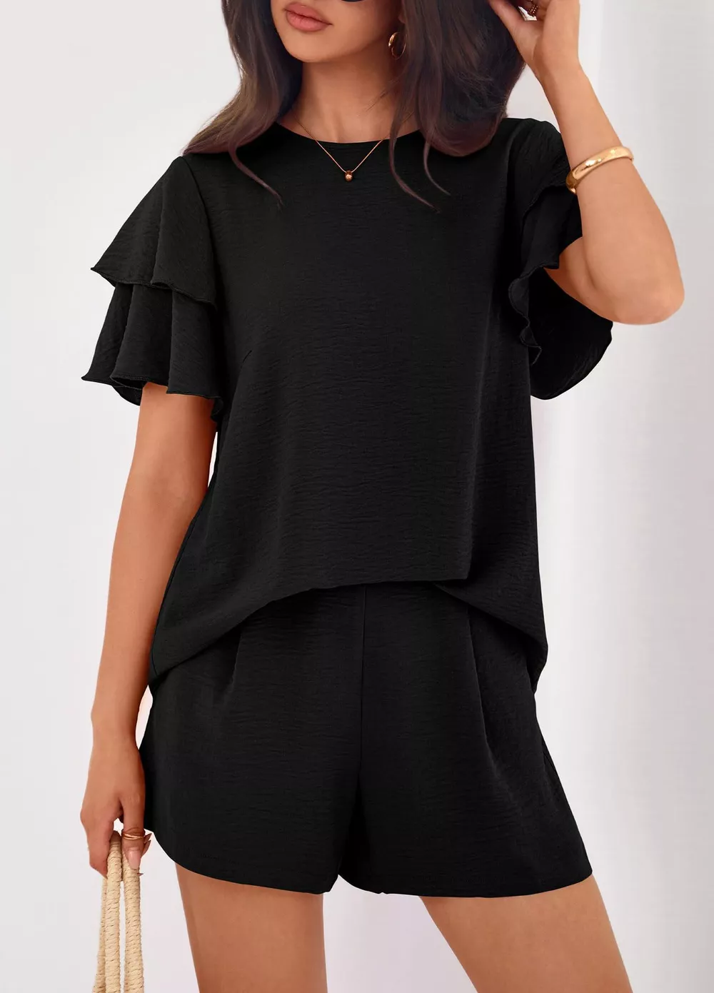 Ruffle Sleeve Top and Shorts Two-Piece Set, image 14