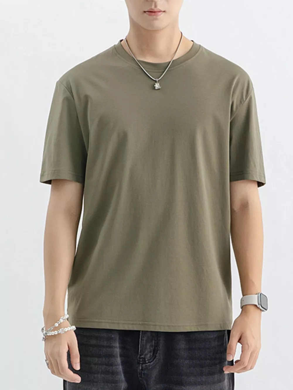 Men's Plus Size Casual Solid Color T-Shirt, image 11