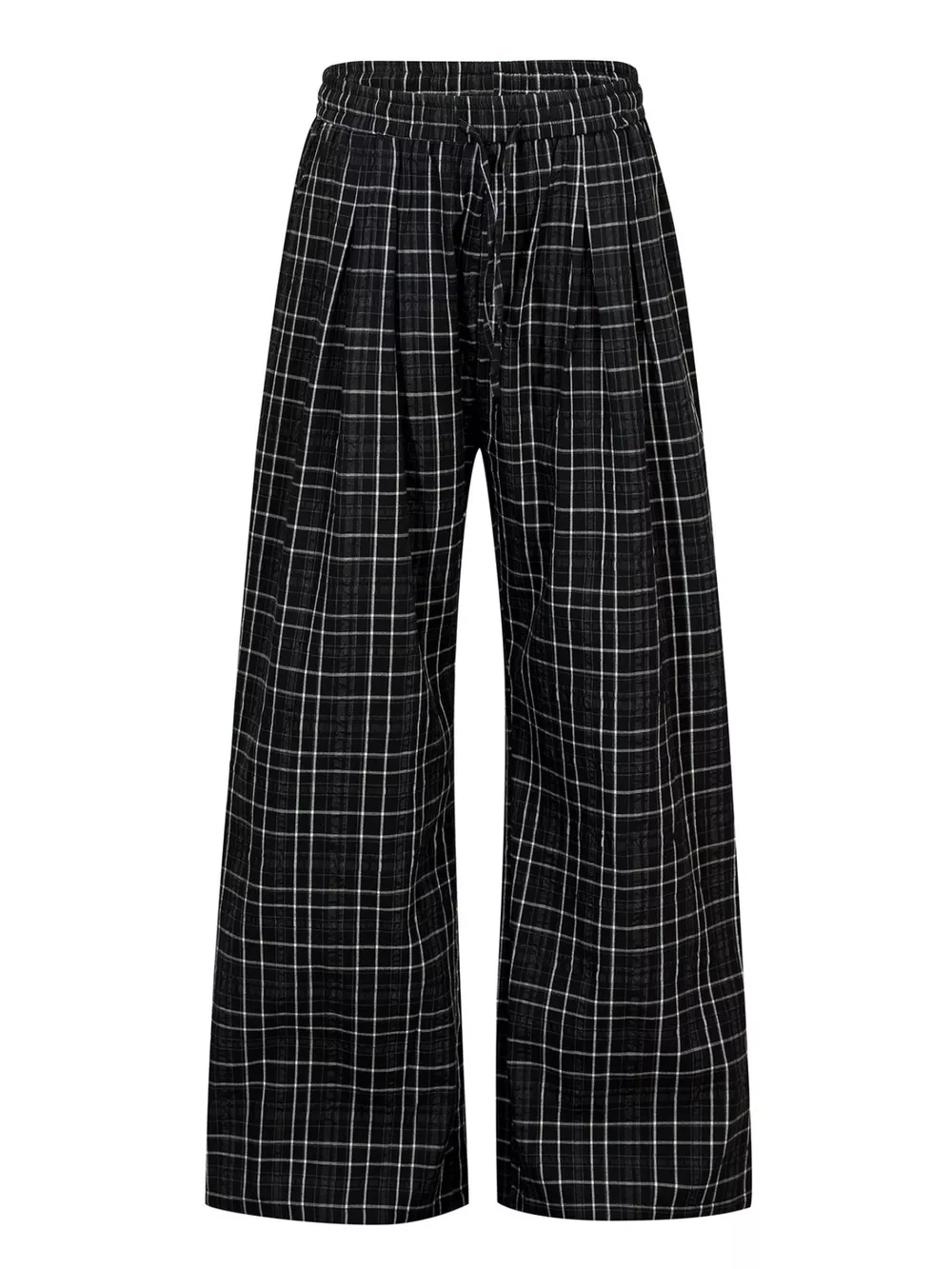 Men's Plaid Wide-Leg Pants