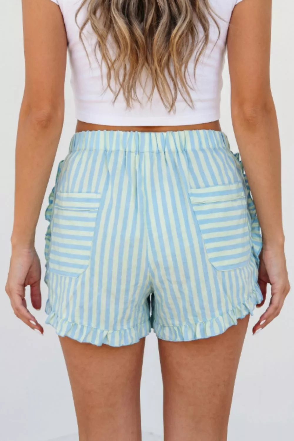 Striped Elastic Waist Shorts, image 5