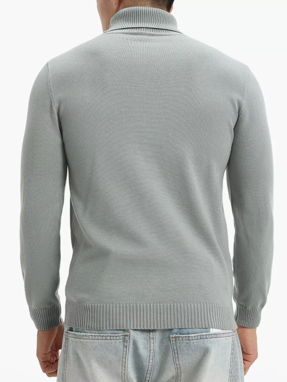 Men's Plus Size Turtleneck Long Sleeve Sweater, image 11